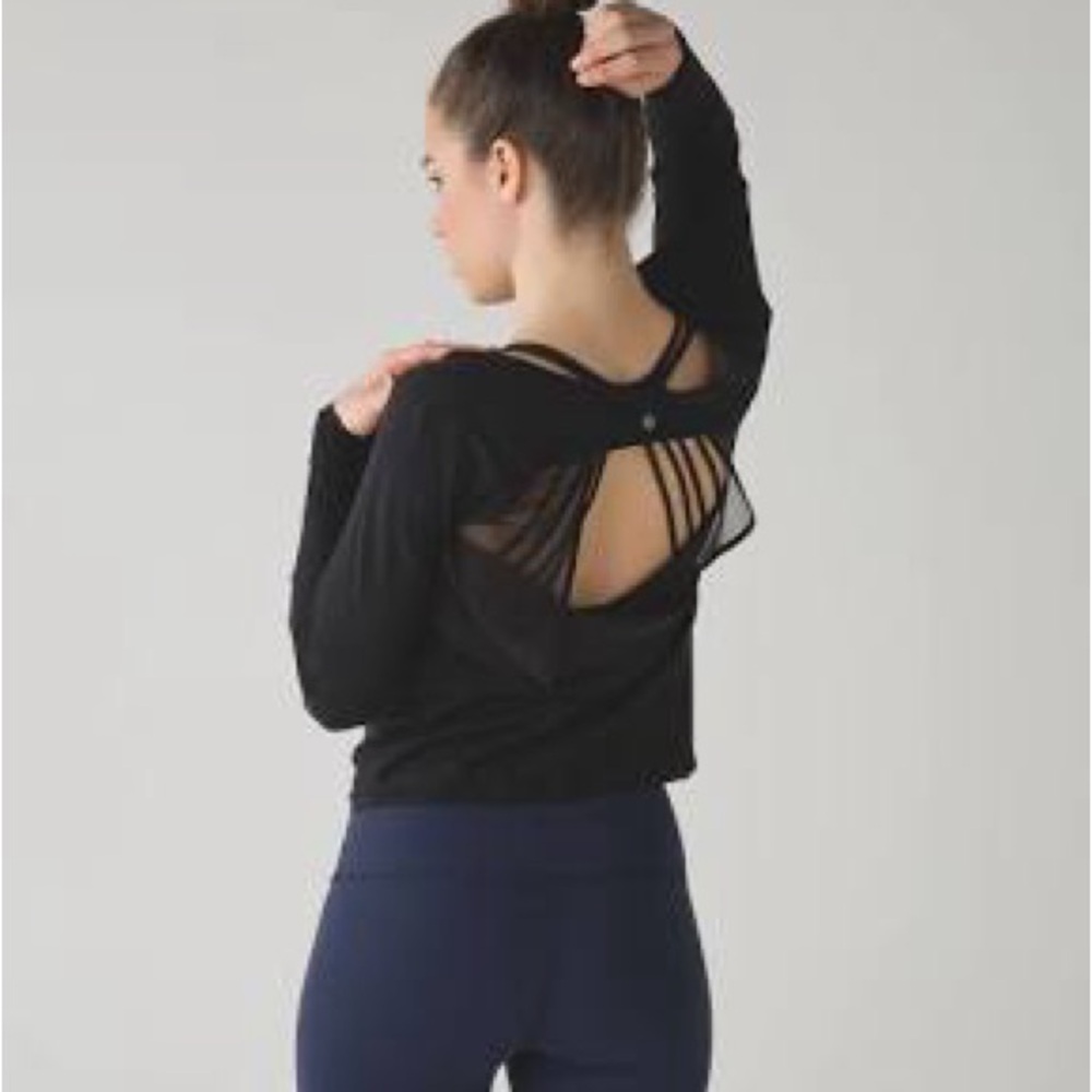 Lululemon If You’re Lucky LS Tee Size 2 Black NWT - Picture 4 of 9